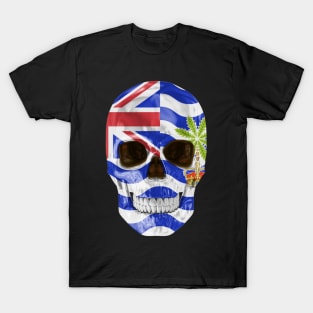 British Indian Ocean Territory Flag Skull - Gift for Biot With Roots From British Indian Ocean Territory T-Shirt